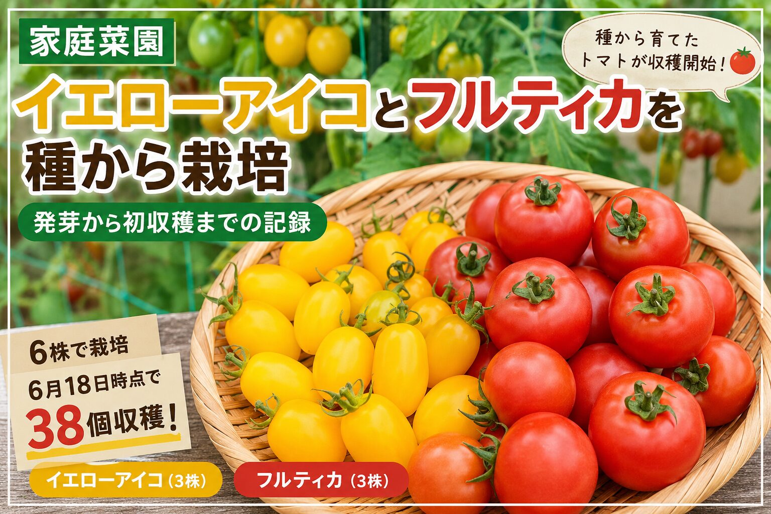 イエローアイコとフルティカを種から育てた栽培記録のアイキャッチ画像